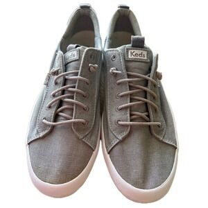 Keds WF65960 Canvas Lace-Up Sneakers Casual Women's 8.5 Gray Color